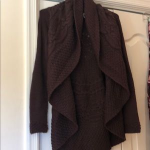 Bebe brown cable cardigan
